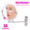 5X Magnifying Makeup Mirror Bathroom Hotel Mirror Wall Mounted Double Faces UK