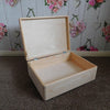 Large Wooden Boxes Plain Wood Storage Box Chest Lid Handles Keepsake Trunk Case