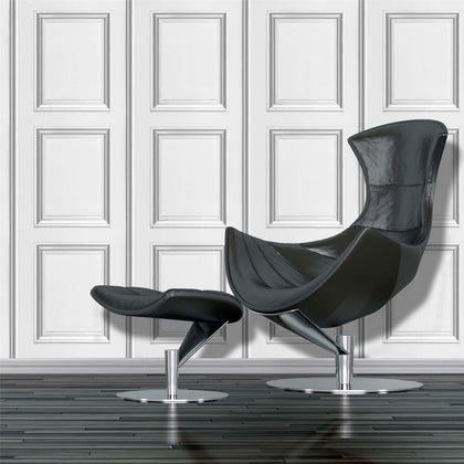 Shades Wood Effect Wallpaper Wooden Panel Frame Realistic Modern White Grey