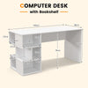 Modern Home Office Desk 140cm Computer Desk Study Writing Table with Bookshelf