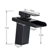 Black LED Waterfall Basin Sink Tap Bathroom Lever Single Handle Mixer Faucet UK