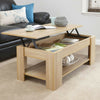 Wooden Coffee Table With Storage Drawer Lift Top Up Desk Shelf Living Room Oak