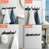 3/4/5/6 Hooks Coat Rack Key Hanger Wall Mounted Heavy Duty Metal Coat Hook Rail