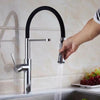 360° Rotation Swivel Kitchen Sink Mixer Taps Black Chrome Pull Out Brass Tap UK