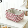 Canvas Fabric Storage Basket Folding Box For Laundry Basket With Handle-