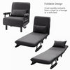 Occasional Sofa Bed Folding Futon Chair with Pillow Wheels Single Sleeper Guest
