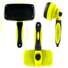 SELF CLEANING PET DOG CAT SLICKER BRUSH GROOMING FOR MEDIUM AND LONG HAIR PETS