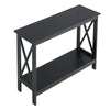 Side Table 2-Tier End Table w/ Drawer Open Shelf Wooden Nightstand Stable Narrow