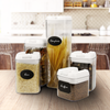 Set of 5 Stackable Airtight Food Containers Kitchen Plastic Storage Jars