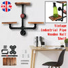 Vintage Industrial Pipe&Wood Shelf Rack Wooden Book Bar Wall Mounted Shelves MU#