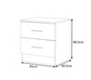 2 Drawer Bedside Table High Gloss Grey / Matt White - Bedroom Furniture