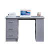 Grey 3 Drawers Computer Table Study Desk PC Laptop Table Workstation Office/Home
