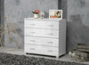 White High Gloss Chest Of 4 Drawers Cabinet