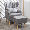 Vintage Fabric Upholstered Armchair Fireside Chair & Footstool Home Furniture