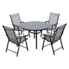 Garden Bistro Table Outdoor Furniture Tempered Glass Dining Coffee Table Chair