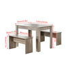 Modern 3Pcs Dining Bench Set Table+ 2 Chairs Dining Room Kitchen for Small Space