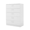 Chest Of Drawers White 5 Drawer Metal Handles Runners Hallway Bedroom Furniture