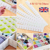 24pc Adjustable Clapboard Drawer Divider Partition Storage Organiser Wardrobe UK