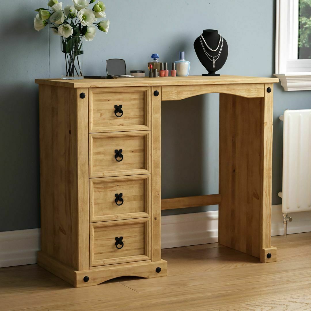 Corona Dresing Table 4 Drawer Mexican Style Solid Waxed Pine Storage Unit