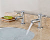 2X Basin Sink Taps Single Lever Traditional Bath Twin Hot & Cold Tap Pair chrome