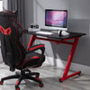 Spacious Gaming Desk Home Racing w/ Steel Frame Cup Headphone Holder Hook Red PC