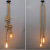 Vintage Retro Hemp Rope Iron Pendant Ceiling Light Industrial Loft Retro Lamp UK