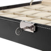 Mens 24 Grids Leather Watch Display Case Jewelry Collection Storage Holder Box