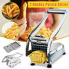 Potato Chipper French Fries Slicer Chip Cutter Chopper Maker 2 Blades Stainless
