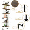 6-Tier Ladder Shelf Industrial Pipe Wall Shelf Display Rack Plant Stand Bookcase