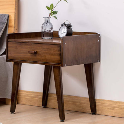 Bamboo Bedside Table With Small Drawers Night Stand Cabinet Storage Furniture