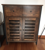Industrial Side Cabinet Vintage Storage Sideboard 2 Doors Rustic Cupboard Drawer