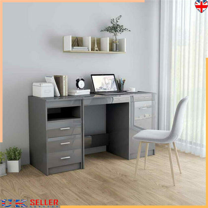 Home Computer Office Desk Writing Table Workstation Cabinet w/ 3 Drawers 1 Door