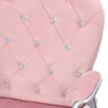 Pink Girls Office Chair Velvet/PU Leather Medium Backrest Padded Computer Chairs