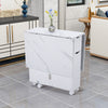 Kitchen Rolling Drop Leaf Dining Table Folding Narrow Table with Drawer/Shelves