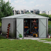 Metal Garden Shed Outdoor Tools Equipments Storage House Shed with Safety Latch