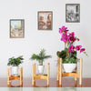 Small DIY Bamboo Plants Display Stand Wooden Plant Stand Shelf Storage Rack