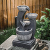 LED Light Water Feature Fountain Indoor Outdoor 4 Tier Cascade W/ Electric Pump