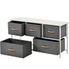 Chest of 5 Drawers Storage Wardrobe Cabinet Fabric Drawers & Metal Frame Hallway