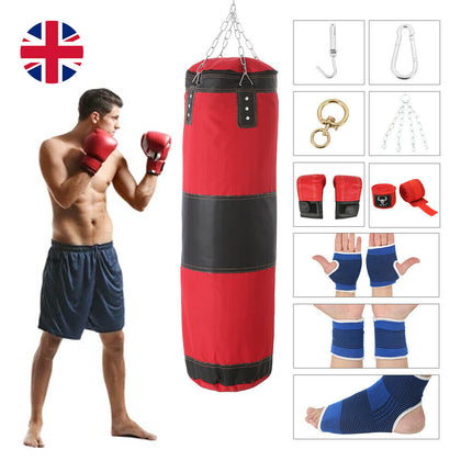 Boxing Set Heavy Punch Bag Gloves Chains Kick Boxing Gym Fight Kick Training