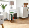 DELTA RANGE LAMP TABLE SPACIOUS SHELVES BED SIDE END TABLE WHITE/GREY