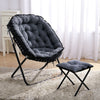 Folding Sleeper Chair with Stool Tufted Fabric Recliner Leisure Lounge Lazy Sofa