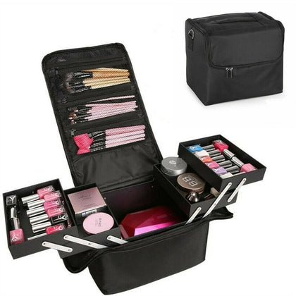 Large Women Vanity Case Beauty Box Make up Cosmetic Nail Tech Storage Use Travel