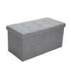 Large Linen Folding Storage Ottoman Pouffe Double Seat Foot Stool Storage Boxes