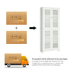 Bookcase Cabinet with 4 Glass Doors Tall Cupboard Free Standing Storage Unit