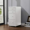 4 Drawer Metal Mobile Office Filing Pedestal Cabinet File Storage White/Black UK