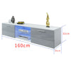 160cm Modern TV Unit Cabinet Stand High Gloss Doors with LED Lights Drawers