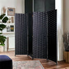 Folding Room Divider 4 Panel Woven Partition Privacy Screen Wall Free Standing