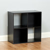 Black 4 Cube Modular Square Storage/Shelving 2 Tier Shelf Display Unit