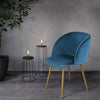 1 x Modern Velvet Dining Chair Make-up Chair Kitchen Office Lounge Armchair Blue