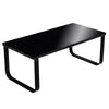 Tempered Glass Coffee Table with Metal Frame Side End Table Modern Living Room